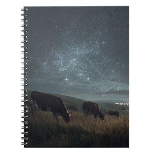 Starry Field Cosmic Cow Notebook