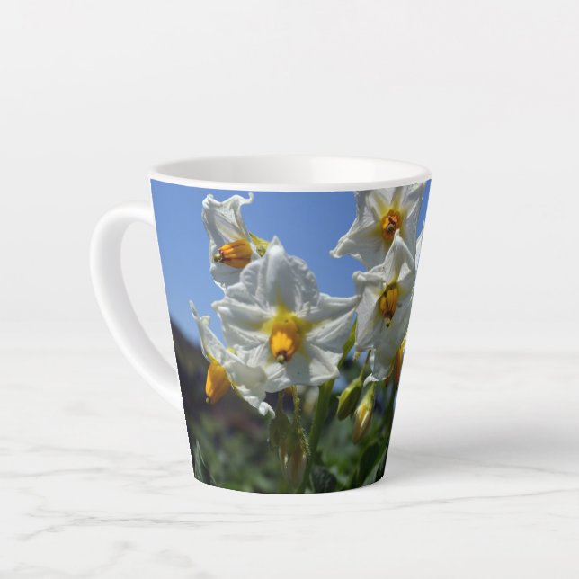 Starry flowers Solanum tuberosum  Latte Mug (Left Angle)