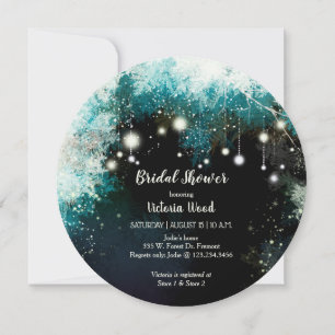 Starry Forest String Lights Bridal Shower Invitation