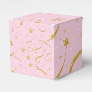 Starry Gift – Pink & Gold Star Cube Box