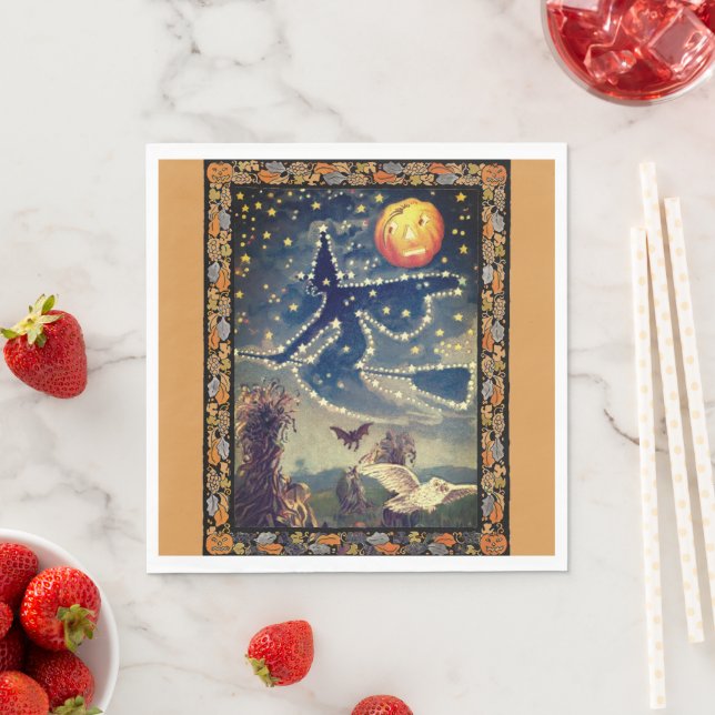 Starry Halloween Night Napkin (Insitu)