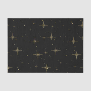Starry Holiday Tissue Paper – Black with Gold Star