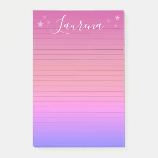 Starry Hues Personalized Name Notepad (Pink)