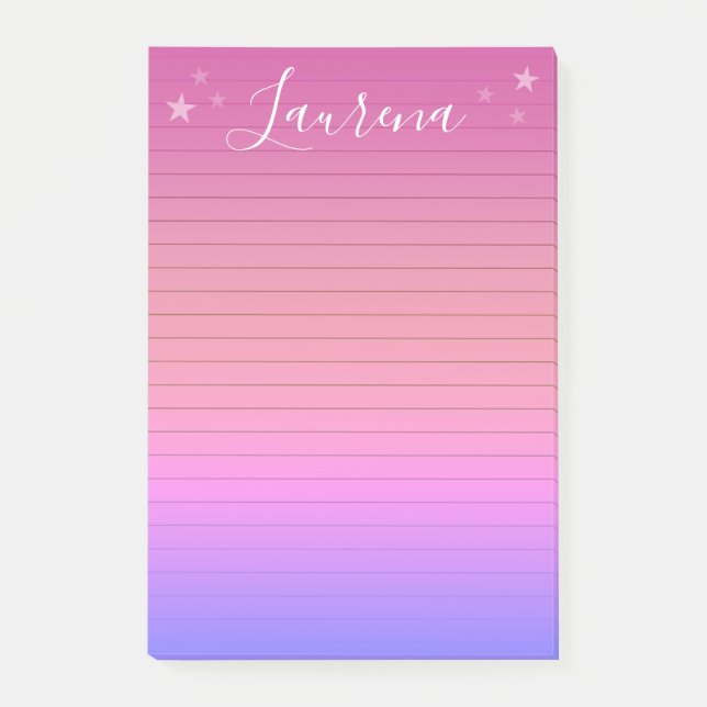 Starry Hues Personalized Name Notepad (Pink) (Front)