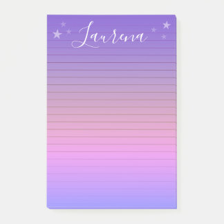 Starry Hues Personalized Name Notepad (Purple)
