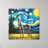 Starry Italian Greyhound Dog Portrait