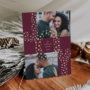 Starry Joy   Two Photo Holiday Card