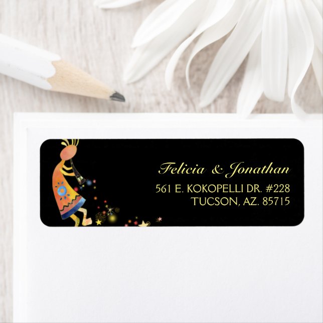 Starry Kokopelli Mariage Adresse de retour (En situation)