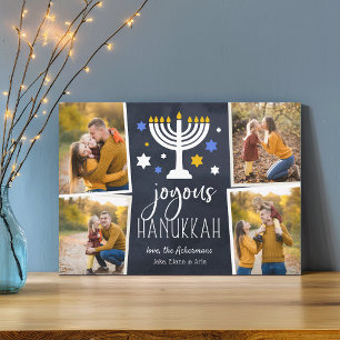 Starry Lights   Hanukkah Photo Collage Card