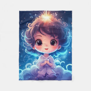 Starry Little Princess Nighttime Girly Personalize Fleece Blanket