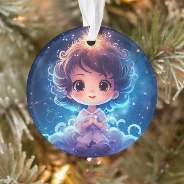 Starry Little Princess Nighttime Girly Personalize Ornament (Tree)
