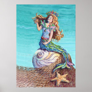 STARRY MERMAID by SHARON SHARPE Poster