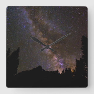 Starry Milky way, California Square Wall Clock