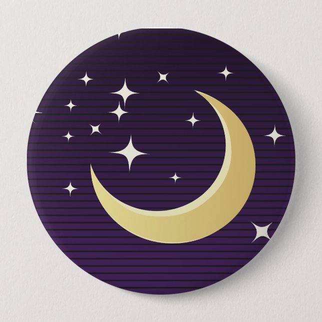 Starry Moon 4 Inch Round Button (Front)