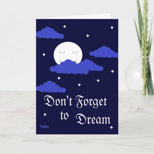 Starry Moon with Clouds: Blank  Card
