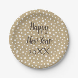 Starry New Year Party Paper Plate