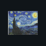 Starry Nigh by Van Gogh, Original Size Canvas Print<br><div class="desc">The Starry Night is an oil on canvas by the Dutch post-impressionist painter Vincent van Gogh. Painted in June 1889,  it depicts the view from the east-facing window of his asylum room at Saint-Rémy-de-Provence,  just before sunrise,  with the addition of an idealized village.</div>