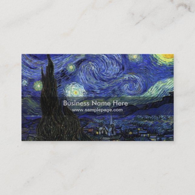 starry night,1889,Vincent van Gogh Business Card (Front)