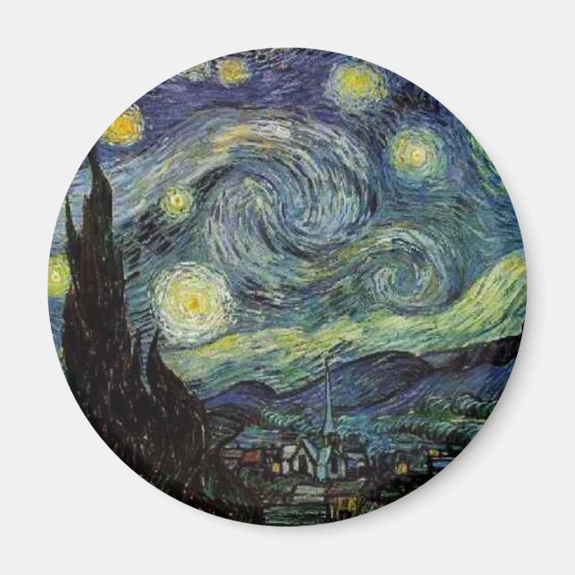 starry night,1889,Vincent van Gogh Magnet (Front)