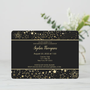 Starry Night 21st Birthday Party Invitation