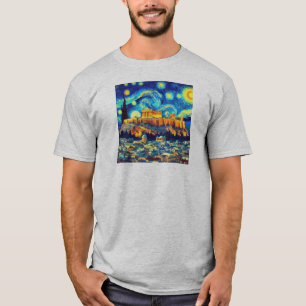 Starry Night Acropolis Athens Greece T-Shirt