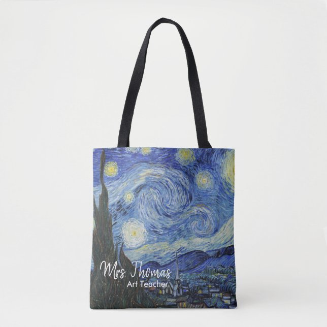 Starry Night All Over Print Teacher Tote Bag (Front)