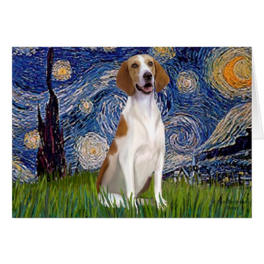 Starry Night - American Foxhound Card
