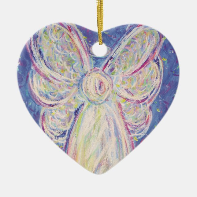 Starry Night Angel Art Gift Ornament (Front)