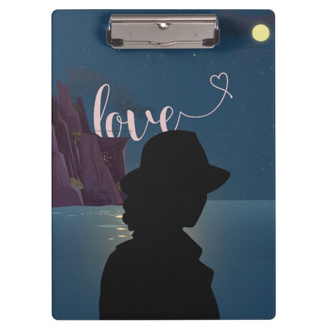 Starry Night Anime Sky – Romantic Celestial Design Clipboard (Front)