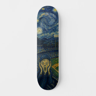 Starry Night Baseball Stadium Skateboard Deck