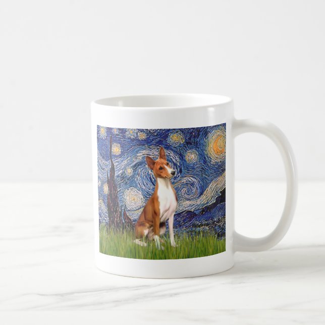 Starry Night - Basenji Coffee Mug (Right)