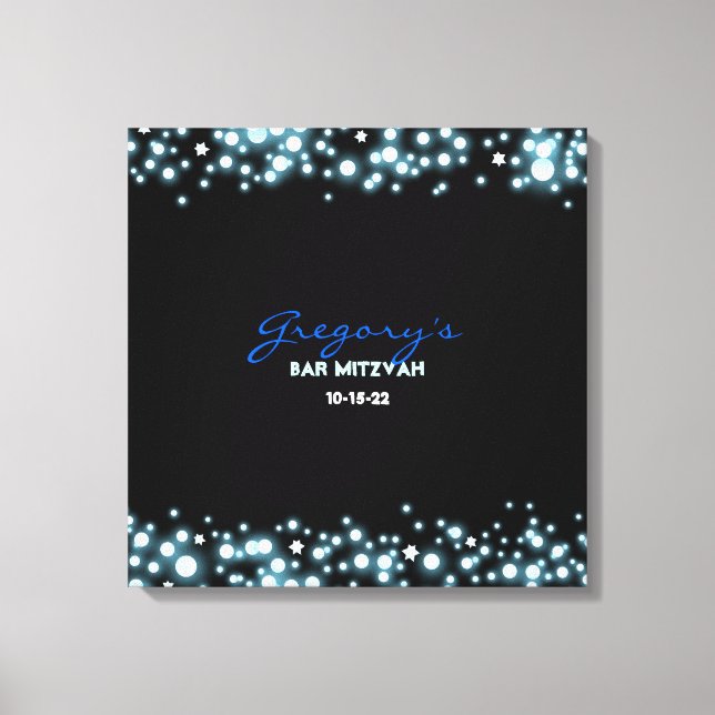 STARRY NIGHT Bat Mitzvah Sign-In Memory Board Canvas Print (Front)