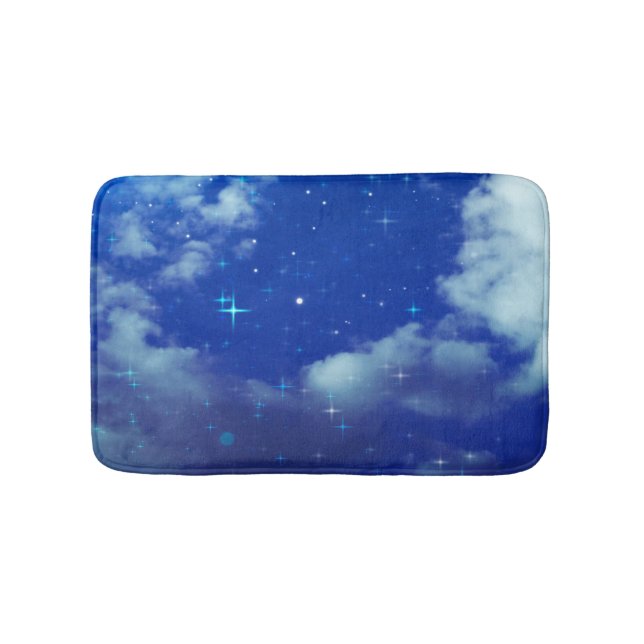 Starry Night Bath Mat | Celestial Memory Foam Rug (Front)