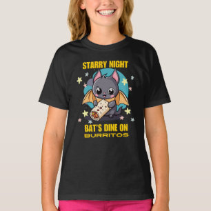 Starry Night, bat's dine in burrito T-Shirt