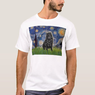 Starry Night - Black Chinese Shar Pei T-Shirt