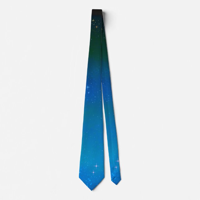 Starry Night Blue Galaxy Sky Tie (Front)