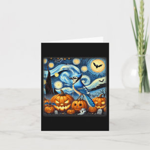 Starry Night Blue Jay Halloween Card