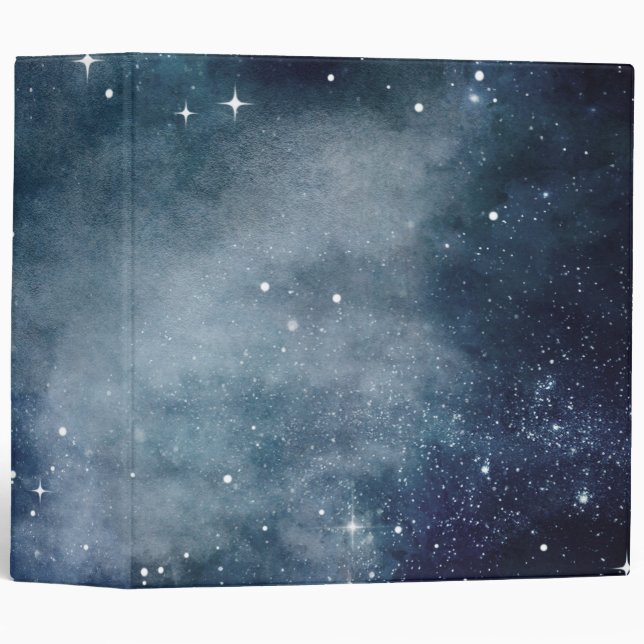 Starry Night Blue Sky Stars Universe Astrology Binder (Front/Spine)