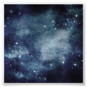 Starry Night Blue Sky Stars Universe Astrology Photo Print
