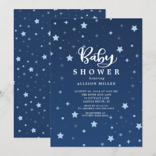 Starry Night Boys Baby Shower Invitation