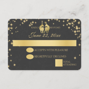 Starry Night Buck and Doe Reply Card