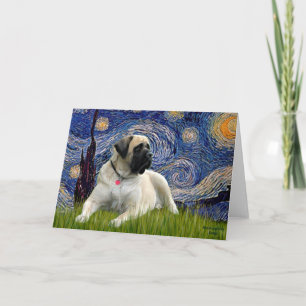 Starry Night - Bull Mastiff (lying down) Card