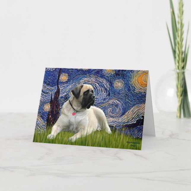 Starry Night - Bull Mastiff (lying down) Card (Front)