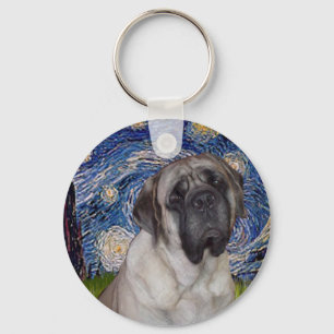 Starry Night - Bull Mastiff Portrait Keychain