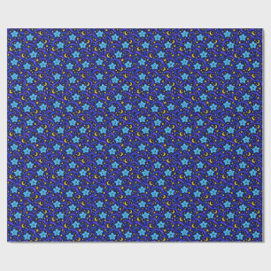 Starry Night Buttons Celestial Wrapping Paper V7