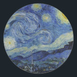 "Starry Night" by Van Gogh Classic Round Sticker<br><div class="desc">This design features a very high resolution reproduction of Van Gogh's famous "Starry Night" painting.</div>