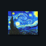 Starry Night by Van Gogh Fine Art Canvas Print<br><div class="desc">Vincent van Gogh - Starry Night painted at St Remy,  France in 1889 Fine Art Print. This image has been digitally enhanced to restore the original bold,  bright colours - a perfect gift for any art lover!</div>
