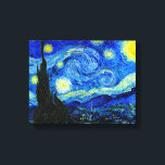 Starry Night by Van Gogh Fine Art Canvas Print<br><div class="desc">Vincent van Gogh - Starry Night painted at St Remy,  France in 1889 Fine Art Print. This image has been digitally enhanced to restore the original bold,  bright colours - a perfect gift for any art lover!</div>