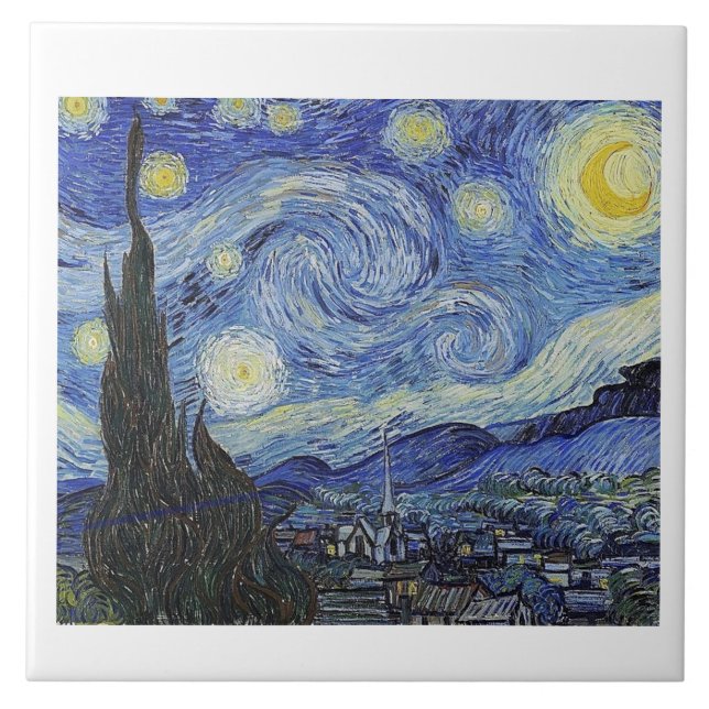 Starry Night by Van Gogh, Fine Art, Tile (Front)