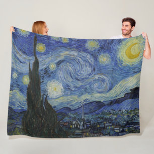 "Starry Night" by Van Gogh Fleece Blanket